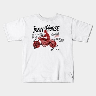 Iron Horse (white) Kids T-Shirt